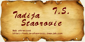 Tadija Staorović vizit kartica